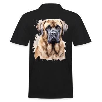 Chien de race Mastiff anglais style aquarelle - Polo Homme - noir - Dos - Kai (181cm)