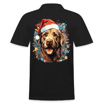 Chien de race Labrador qui fête Noël - Polo Homme - noir - Dos - Kai (181cm)