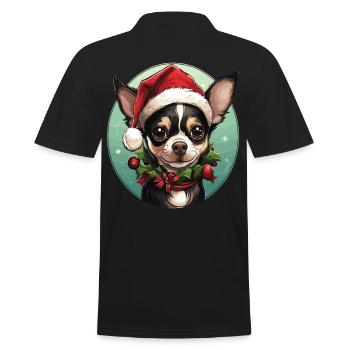 Un chien de race Chihuahua qui fête Noël - Polo Homme - noir - Dos - Kai (181cm)