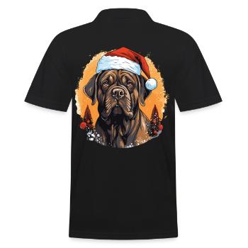 Un chien de race Mastiff fête Noël - Polo Homme - noir - Dos - Kai (181cm)