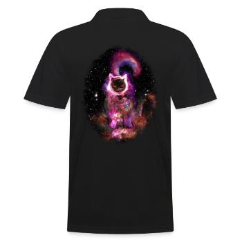 Das Schwarze Loch, bekannt als deine Katze - Männer Poloshirt - Schwarz - Hinten - Kai (181cm)