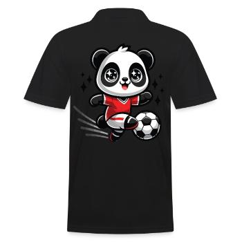 Un panda kawaii qui joue au football - Polo Homme - noir - Dos - Kai (181cm)