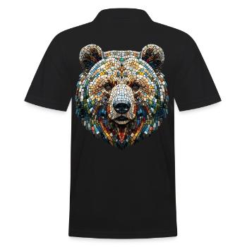 Portrait d'un ours en mosaïque colorée - Polo Homme - noir - Dos - Kai (181cm)