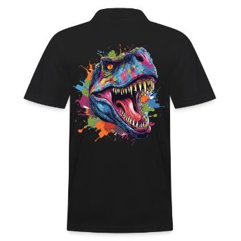 Tête de dinosaure t-rex avec un style graffiti - Polo Homme - noir - Dos - Kai (181cm)