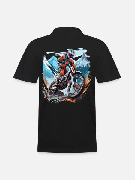 Motocross with a mountain backdrop - Men's Polo Shirt - black