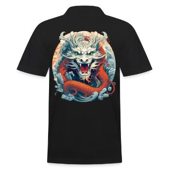 Design d'un dragon chinois - Polo Homme - noir - Dos - Kai (181cm)