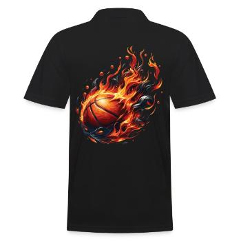 Un ballon de basket en feu - Polo Homme - noir - Dos - Kai (181cm)