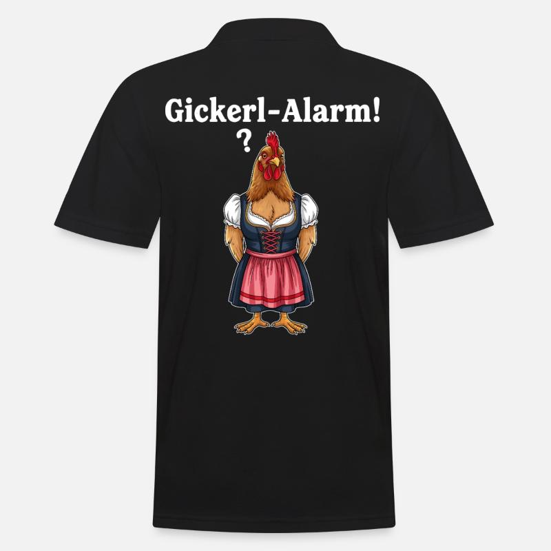 Gickerl-Alarm ! - Männer Poloshirt - Schwarz