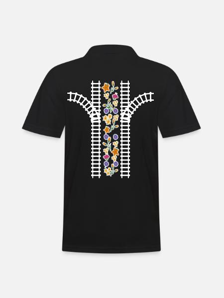 Eisenbahn Mama Papa Geschenk Rücken Massage Spiel - Männer Poloshirt - Schwarz