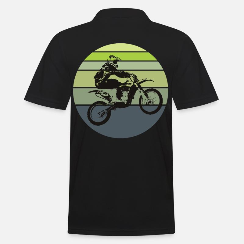 Motocross rétro - Polo Homme - noir