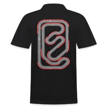Spielteppich Rennstrecke Massage Rücken - Männer Poloshirt - Schwarz - Hinten - Kai (181cm)