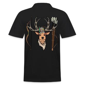 Cerf, Wapiti, Bois, Tête De Cerf, Chasses Sauvages - Polo Homme - noir - Dos - Kai (181cm)