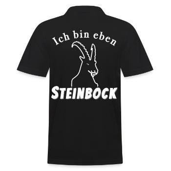 Steinbock Sternzeichen - Männer Poloshirt - Schwarz - Hinten - Kai (181cm)
