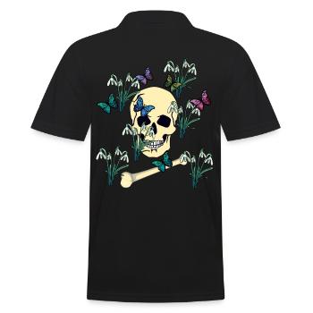 Schmetterlinge Falter Tod Ende Jenseits sterben - Männer Poloshirt - Schwarz - Hinten - Kai (181cm)