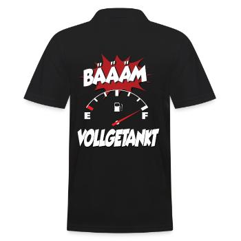Bääm vollgetankt - ich habe vollgetankt Geschenk - Männer Poloshirt - Schwarz - Hinten - Kai (181cm)