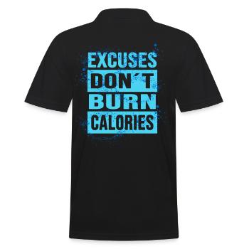 Fitness Bodybuilding No Excuses Sport Protein - Men's Polo Shirt - black - Back - Kai (181cm)