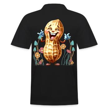 Peanut Flowers Nature Nature Lover - Men's Polo Shirt - black - Back - Kai (181cm)