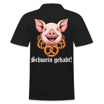 Pig had ! - Men's Polo Shirt - black - Back - Kai (181cm)