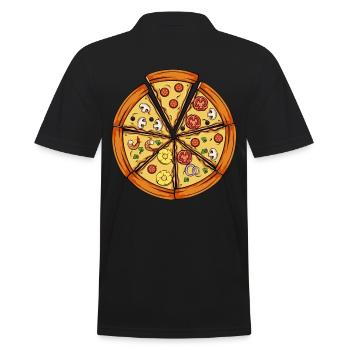 Pizza - Men's Polo Shirt - black - Back - Kai (181cm)