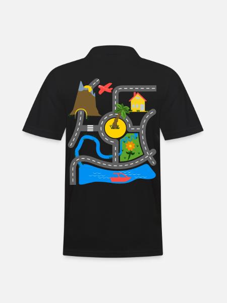 Biltæppe til børn på farens ryg - Herre poloshirt - sort