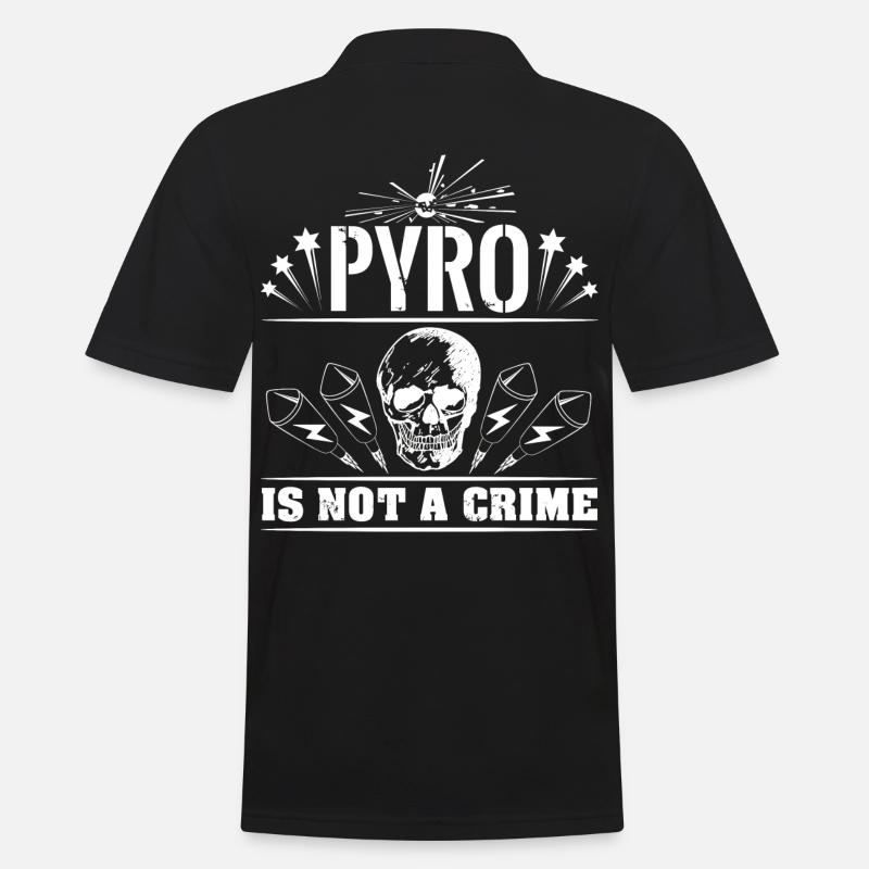 Pyro is not a Crime Feuerwerk Silvester - Männer Poloshirt - Schwarz