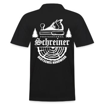 Professional Schreiner Holzarbeiter - Männer Poloshirt - Schwarz - Hinten - Kai (181cm)