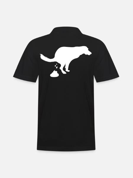 Screaming dog pooping dog - Men's Polo Shirt - black
