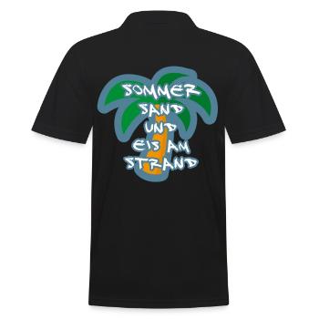 Sommer Sand Strand Palme - Männer Poloshirt - Schwarz - Hinten - Kai (181cm)