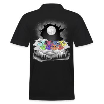 Halloween Flerdemäuse Fledermaus Kinder Kind Moon - Men's Polo Shirt - black - Back - Kai (181cm)