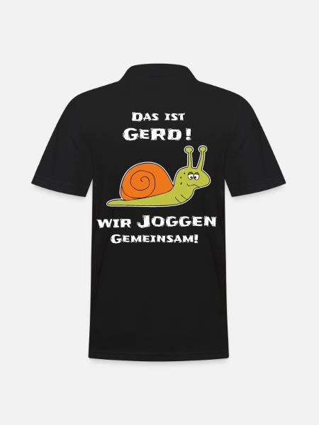 Lustige Schnecke Joggen - Männer Poloshirt - Schwarz