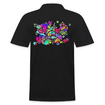 Abstract Art - Neuro Art LOVE IS CRAZY 5 - Men's Polo Shirt - black - Back - Kai (181cm)