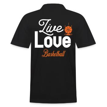 Live Liebe Basketball - Männer Poloshirt - Schwarz - Hinten - Kai (181cm)