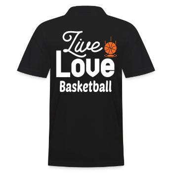 Live Liebe Basketball - Männer Poloshirt - Schwarz - Hinten - Kai (181cm)