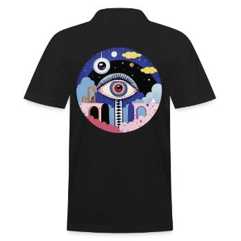 Psychedelic Eye - Men's Polo Shirt - black - Back - Kai (181cm)