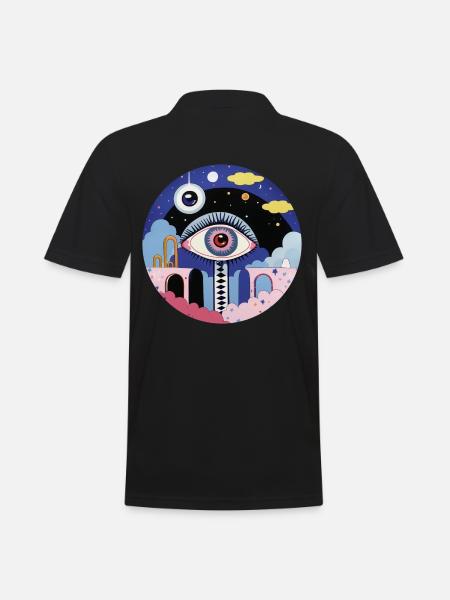 Psychedelic Eye - Men's Polo Shirt - black