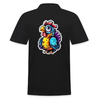 Colorful Chicken - Men's Polo Shirt - black - Back - Kai (181cm)