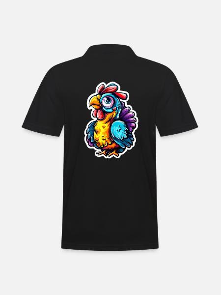 Poulet coloré - Polo Homme - noir