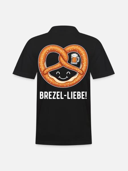 Brezel-Liebe ! - Männer Poloshirt - Schwarz