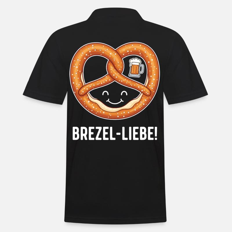 Brezel-Liebe ! - Männer Poloshirt - Schwarz