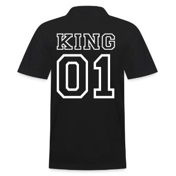 King 01 - Men's Polo Shirt - black - Back - Kai (181cm)