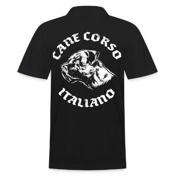 Cane Corso Italiano - Männer Poloshirt - Schwarz - Hinten - Kai (181cm)