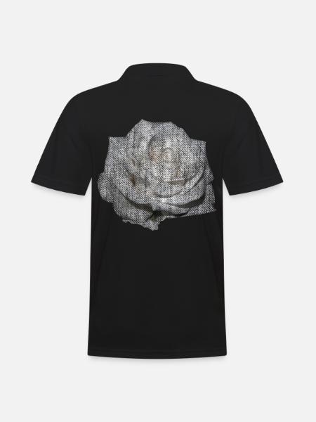 FLOWER White Rose White - Men's Polo Shirt - black