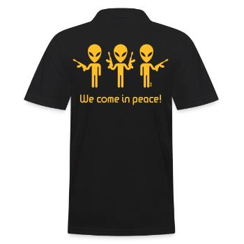 Nous venons en paix! (Science Fiction / Space Aliens) - Polo Homme - noir - Dos - Kai (181cm)