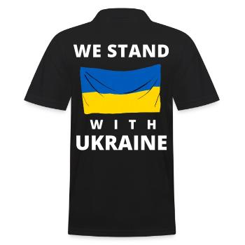 Ukraine Flag. we stand with ukraine - Men's Polo Shirt - black - Back - Kai (181cm)