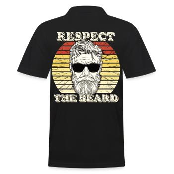 Ideal Gift for Beard Wearers | 3 days beard - Men's Polo Shirt - black - Back - Kai (181cm)