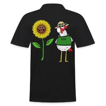 Jardinier Poulet Poule Tournesol Horticulture Pépinière - Polo Homme - noir - Dos - Kai (181cm)