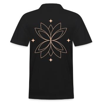 Lotus - Männer Poloshirt - Schwarz - Hinten - Kai (181cm)