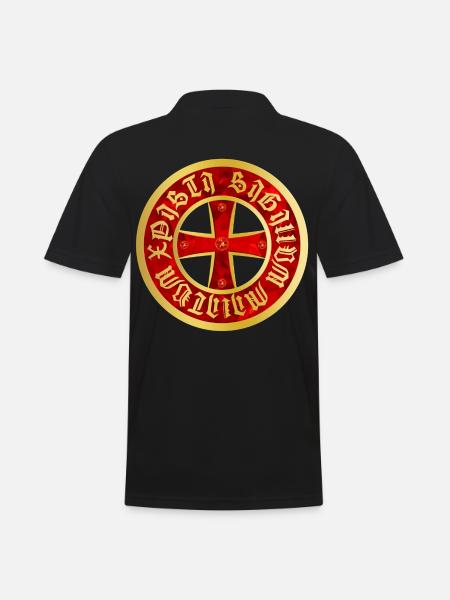 Templar Cross gold & rubies - Men's Polo Shirt - black
