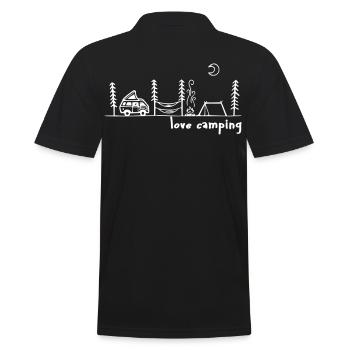 Camping Camper Liebe T Shirt Design - Männer Poloshirt - Schwarz - Hinten - Kai (181cm)