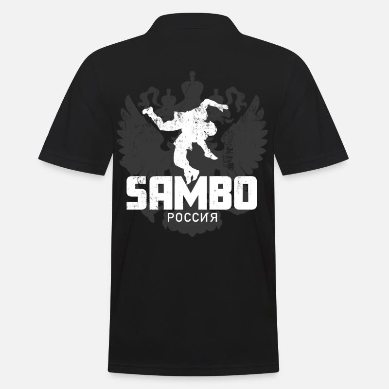 Sambo Russia - Männer Poloshirt - Schwarz